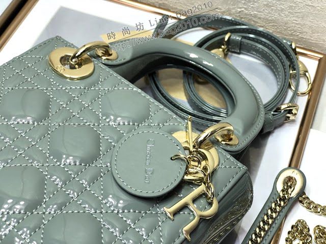 Dior女包 迪奧Lady Dior Mini經典3格漆皮戴妃包 Dior手提肩背斜挎包  dfk1781